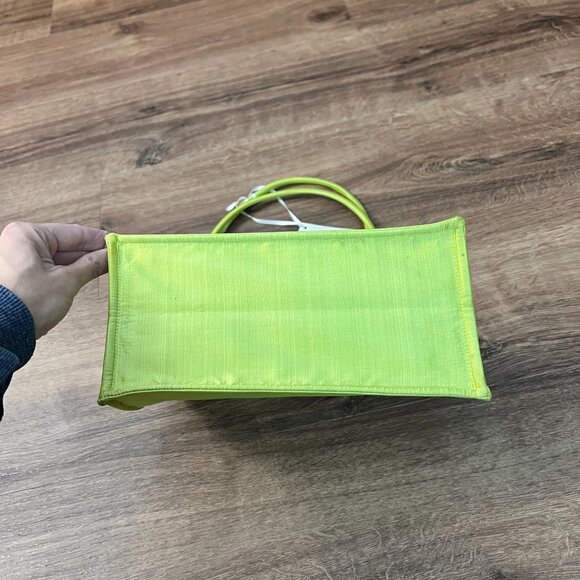 Clare V Silk Chartreuse Purse Yellow Green Small Shoulder Bag Purse - Picture 9 of 16